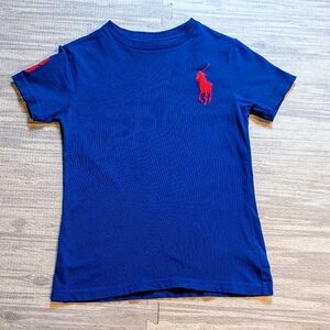 Boys POLO Ralph Lauren, Big Pony T-shirt, Cotton, Blue & Red, Summer Sz‎ 7